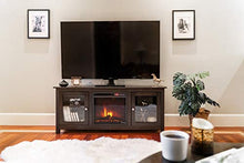 Load image into Gallery viewer, e-Flame USA Montana Electric Fireplace Stove TV Stand - 58"x24" - Walnut Espresso Finish
