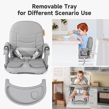 Load image into Gallery viewer, YOLEO High Chair for Toddlers Folding Compact Portable Booster Seat Babies/Kids Chair on Chair for Dining Table Camping (Grey)
