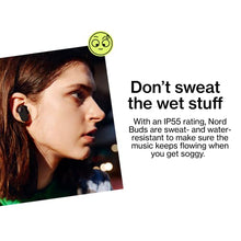 Load image into Gallery viewer, ONEPLUS Nord Buds True Wireless Earbuds, Deep Bass, IP55-rated Water &amp; Dust Resistance, High Sound and Call Quality, 4 Mics, 30 Hrs Playtime, Fast Charge, Dolby Atmos, Black Slate

