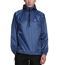 Load image into Gallery viewer, Men's Waterproof Hooded Rain Jacket Windbreaker Lightweight Packable Raincoat(Navy,XL)
