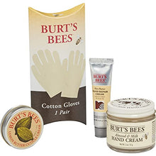 Load image into Gallery viewer, Burt’s Bees Valentine’s Gift Set, 3 Hand Repair Moisturizing Products for Men &amp; Women - Almond Milk Cream, Lemon Butter Cuticle Cream, Shea Butter Cream, with Gloves
