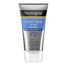 Load image into Gallery viewer, Neutrogena Sport Face Sunscreen, Oil-Free Sunscreen Lotion with Broad Spectrum UVA/UVB SPF 70+ Protection, Sweat-Resistant &amp; Water-Resistant Active Sport Sunscreen, 2.5 fl. oz
