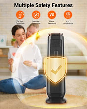 Load image into Gallery viewer, Aikoper Space Heater, 1500W Ceramic Tower Heater, Portable Electric Oscillating Heater with Adjustable Thermostat, ECO Mode, Remote Control, 8-Hrs Timer, Overheat &amp; Tip-over Protection for Indoor Use
