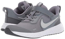 Load image into Gallery viewer, Nike Baby Revolution 5 Velcro Running Shoe, Cool Grey/Pure Platinum-Dark Grey, 10C Regular US Toddler
