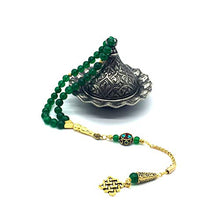 Load image into Gallery viewer, -Orient Collection-Prayer Beads-Worry Beads-Tesbih-Tasbih-Tasbeeh-Misbaha-Masbaha-Subha-Rosary (Green Jade Stone (8 mm-33 Beads))
