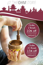 Load image into Gallery viewer, Tibetan Singing Bowl Set by Ohm Store — Meditation Sound Bowl Handcrafted in Nepal for Yoga, Chakra Healing, Mindfulness, and Stress Relief
