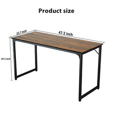 Load image into Gallery viewer, Foxemart 47 Inch Computer Desk Sturdy Office Desks 47” Modern PC Laptop Notebook Study Writing Table for Home Office Workstation, Rustic Brown
