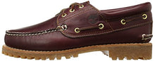 Load image into Gallery viewer, Timberland Men's Traditional Handsewn 3-Eyelet Classic Lug, Burgundy/Brown, 9M
