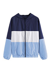 Load image into Gallery viewer, SweatyRocks Women's Casual Jackets Lightweight Hooded Windbreaker Outdoor Hiking Color Block S
