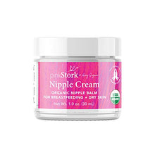 Load image into Gallery viewer, Pink Stork Nipple Cream: 100% Organic Breastfeeding Essentials with Jojoba Oil + Coconut Oil + Shea Butter, Lanolin Free, Heals Cracks + Pains, Women-Owned, 1 oz
