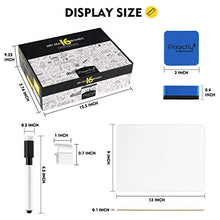 Load image into Gallery viewer, Magicfly Double-Sided Small White Board for Classroom, 9 x 12 Inches Dry Erase Lap Boards, Bulk Pack of 16 Mini White Board for Student, Kids, Teachers, Office, with 16 Pens, 16 Erasers &amp; 16 Pen Clips

