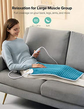 Load image into Gallery viewer, Heating Pad for Back Pain and Cramps Relief, Sable 12"x24" Large Electric Hot Heated Pad, Auto Shut Off, 6 Heating Settings, Moist &amp; Dry Heat Therapy for Shoulder Neck Arm Leg Knee
