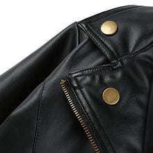 Load image into Gallery viewer, CM C&amp;M WODRO Toddler Boys Girls Motorcycle Faux Leather Jackets Coat Winter Outwear for 1-6Y (Black, 12-18M)
