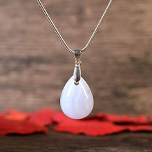 Load image into Gallery viewer, AMORWING Tear Shape Blue Lace Agate Stones Cute Womens Necklace

