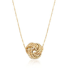 Load image into Gallery viewer, Ross-Simons Italian 14kt Yellow Gold Textured Love Knot Necklace
