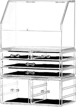 Load image into Gallery viewer, Cq acrylic Clear Makeup Organizer And Storage With Lid Stackable X Large Waterproof Dustproof Skin Care Cosmetic Display Case With 6 Drawers For Beauty Skincare Product Organizing,Set of 3
