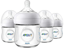Load image into Gallery viewer, Philips Avent Natural Baby Bottle, Clear, 4oz, 4pk, SCF010/47
