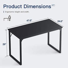 Load image into Gallery viewer, Coleshome Computer Desk 47", Modern Simple Style Desk for Home Office, Sturdy Writing Desk,Black
