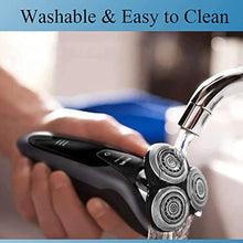 Load image into Gallery viewer, SH90 Replacement Heads for Philips Norelco 9000 Series Shaver, S9300,S9700,S8950,SW9700,SW6700,9000 Shaver Replacement Blades Sh90/70 Electric Razor Blades Replace for Men,6 Pack &amp; 2 Brush
