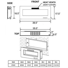 Load image into Gallery viewer, Tangkula 36" Recessed Electric Fireplace, in-Wall &amp; Wall Mounted Electric Heater, Remote Control, Touch Screen, Adjustable Flame Color, Speed and Brightness, 750 W - 1500 W (36")
