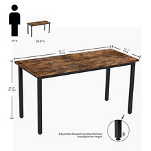 Load image into Gallery viewer, IRONCK Computer Desk, 55" Office Desk with 0.7" Thicker Tabletop, 1.6" Sturdy Metal Frame, Simple Study Writing Table, Industrial Style Gaming Desk Table for Home Office Vintage Brown
