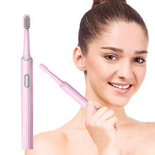 Load image into Gallery viewer, Travel Electric Toothbrush - Leyoung Portable Waterpoof Sonic Powerful Vibration with AAA Battery Powered Electronic Toothbrush, for Daily Oral Care Trip Valentine's Day Gift for Her Galentine's Gift
