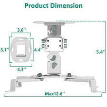 Load image into Gallery viewer, WALI Projector Ceiling Mount, Universal Low Profile Projector Mount with Retractable Arms and Multiple Adjustment Function (PM-002-W), White
