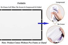 Load image into Gallery viewer, Mdbebbron 120 inch Projection Screen 16:9 Foldable Anti-Crease Portable Projector Movies Screens for Home Theater Outdoor Indoor Support Double Sided Projection
