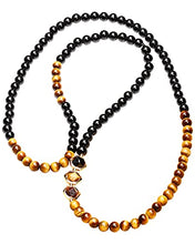 Load image into Gallery viewer, Jewever Long Tiger Eye Black Obsidian Chain Necklaces Healing Crystals Good Luck Charms Mothers Day Necklace Gifts for Women Strand Jewelry
