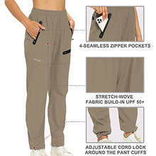 Load image into Gallery viewer, Tomic Women's Hiking Pants Quick Dry Lightweight Water Resistant Outdoor Cargo Pants Seamless Zipper Pockets UPF 50+ Khaki L

