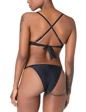 Load image into Gallery viewer, Ocean Blues Womens Black Sexy Lace Two Pieces Swimsuit Triangle Bikini Set Size Medium
