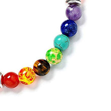 Load image into Gallery viewer, Reizteko Men Women 8mm Lava Rock 7 Chakra Diffuser Bracelet Elastic Natural Stone Yoga Beads Bracelet Bangle (Amethyst Beads)
