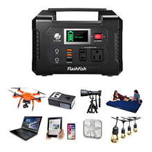 Load image into Gallery viewer, 200W Portable Power Station, FlashFish 40800mAh Solar Generator with 110V AC Outlet/2 DC Ports/3 USB Ports, Backup Battery Pack Power Supply for CPAP Outdoor Advanture Load Trip Camping Emergency.
