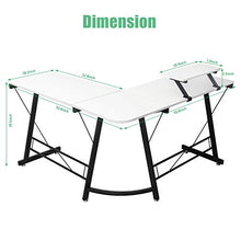 Load image into Gallery viewer, L Shaped Desk Home Office Corner Desk,Gaming Computer Desk,PC Latop Study Writing Table Workstation with Large Monitor Stand,White,50.8"
