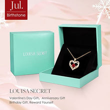 Load image into Gallery viewer, LOUISA SECRET Birthstone Necklace for Women, 925 Sterling Silver Pendant Necklace, 19inches Forever Love Heart Necklace, Rose Gold-Plated Necklace Jewelry Anniversary Birthday Gift for Women Wife Girl
