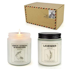 Load image into Gallery viewer, Double Gift Home Scented Candles, Aromatherapy Candles Made with Soy Wax and Essential Oil - 15Oz 50 Hours Burn Long Lasting Scented - Lavender, Lemon &amp; Verbena
