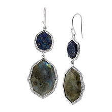 Load image into Gallery viewer, Silpada 'Lapis of Luxury' Natural Lapis &amp; Labradorite Drop Earrings in Sterling Silver
