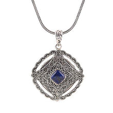 Load image into Gallery viewer, NOVICA Lapis lazuli .925 Sterling Silver Pendant Necklace 'Mughal Royalty'
