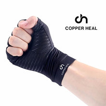 Load image into Gallery viewer, COPPER HEAL Arthritis Compression Gloves - Copper Glove for Rheumatoid Arthritis, Carpal Tunnel, RSI , Osteoarthritis &amp; Tendonitis - HALF Finger

