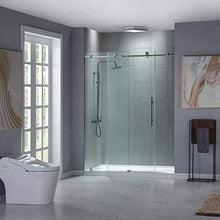 Load image into Gallery viewer, WOODBRIDGE MSDC4876-B Frameless Sliding Glass Shower Door | 44"-48"W x 76"H | Brushed Nickel Finish
