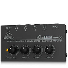 Load image into Gallery viewer, Behringer Microamp HA400 Ultra-Compact 4-Channel Stereo Headphone Amplifier,Silver
