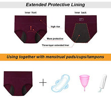 Load image into Gallery viewer, INNERSY Womens Menstrual Period Panties High Waist Cotton Postpartum Underwear 3 Pack(X-Large, Dark Red&amp;Navy&amp;Gray)
