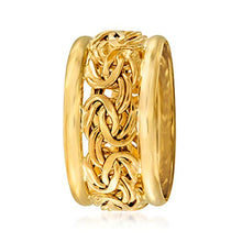 Load image into Gallery viewer, Ross-Simons 18kt Yellow Gold Bordered Byzantine Ring For Women
