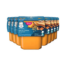 Load image into Gallery viewer, Gerber 2nd Foods Macaroni &amp; Cheese with Vegetables Pureed Baby Food, 4 Ounce Tubs, 2 Count (Pack of 8)
