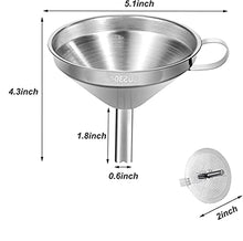 Load image into Gallery viewer, 3D Stainless Steel Funnel,Resin Filter Funnel for SLA/DLP/LCD Resin 3D Printing Liquid with Stainless Steel Strainer for Transferring Liquids
