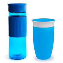 Load image into Gallery viewer, Munchkin Miracle 360 Hydration Set, 2 Pack, 24 Ounce and 10 Ounce, Blue
