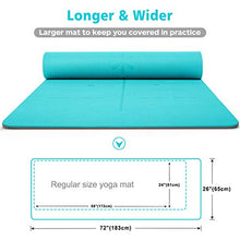 Load image into Gallery viewer, Heathyoga Eco Friendly Non Slip Yoga Mat, Body Alignment System, SGS Certified TPE Material - Textured Non Slip Surface and Optimal Cushioning,72"x 26" Thickness 1/4"
