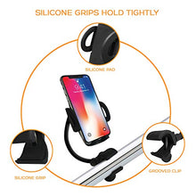 Load image into Gallery viewer, Stroller Phone Holder, Universal Gooseneck Flexible Long Arm Lazy Hands Free Phone Mount Clamp, Stroller Clamp Compatible with iPhone,Android, Galaxy, 360 Degree Rotation,Perfect for Moms on The Go

