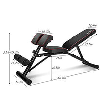 Load image into Gallery viewer, DlandHome Home Gym Adjustable Bench Sit Up Incline Exercise Dumbbell Bench Height Adjustable, Multi-Functional Strength Training Fitness Workout Station, PSBB004
