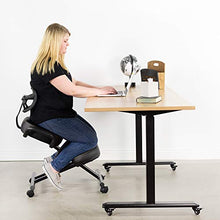Load image into Gallery viewer, DRAGONN (by VIVO) Ergonomic Kneeling Chair with Back Support, Adjustable Stool for Home and Office - Improve Your Posture with an Angled Seat - Thick Comfortable Cushions (Black)
